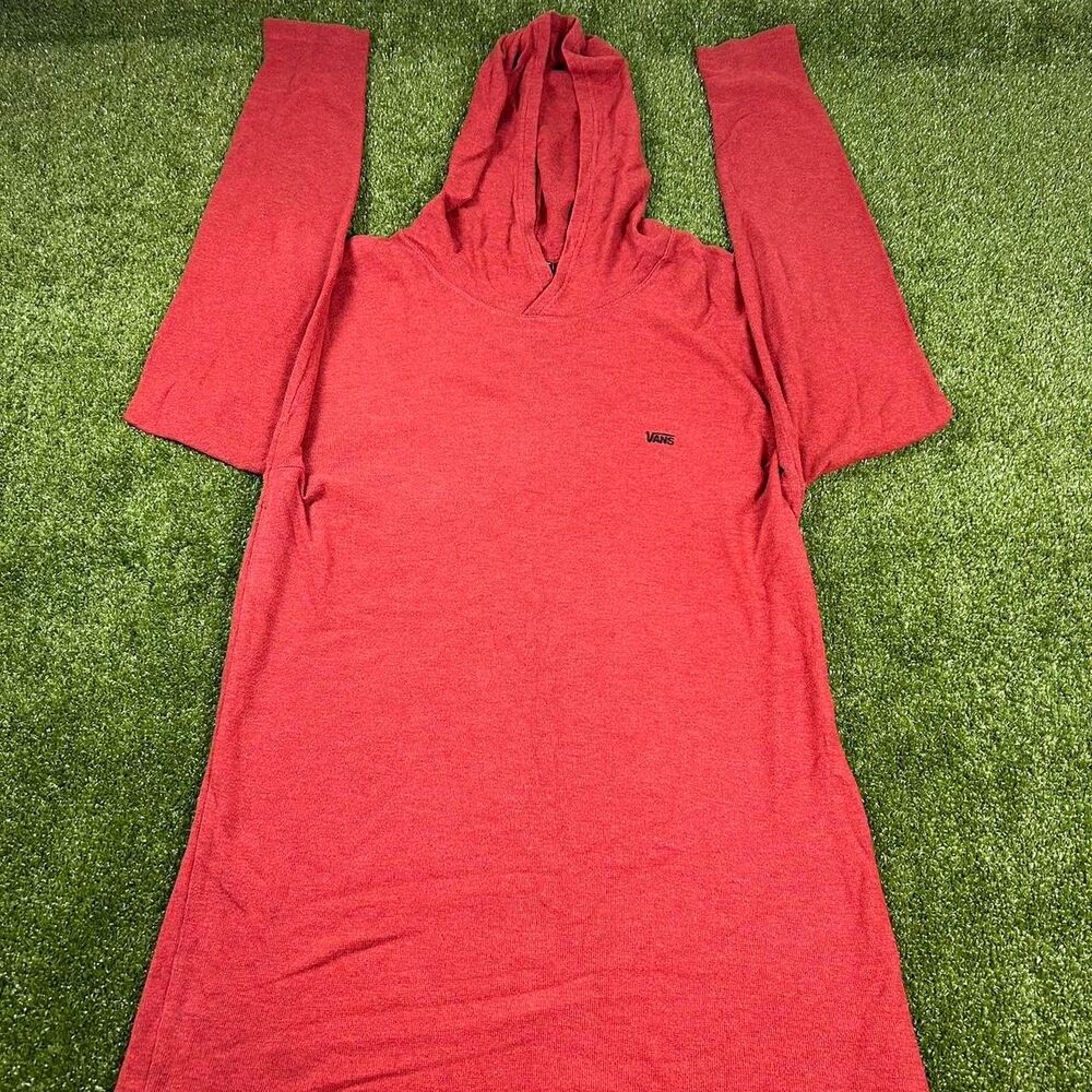Vans Men's Red and Burgundy Shirt